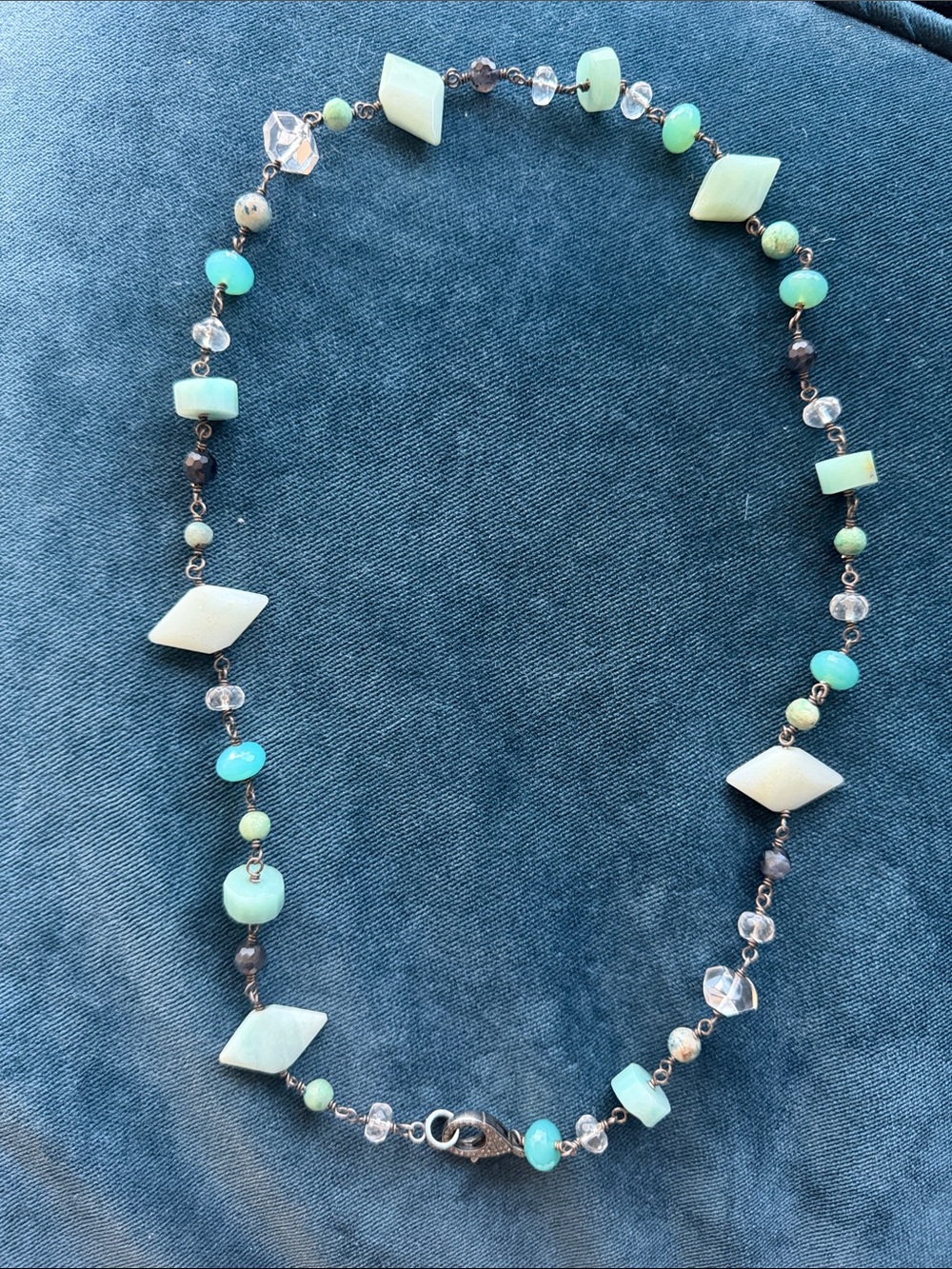 Handcrafted turquoise beaded necklace from The Woods Fine Jewelry
